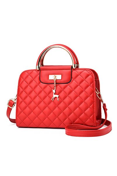 Muchmy Women's Shoulder Bag Double Handle Girls Bag Cute Design Red Bag