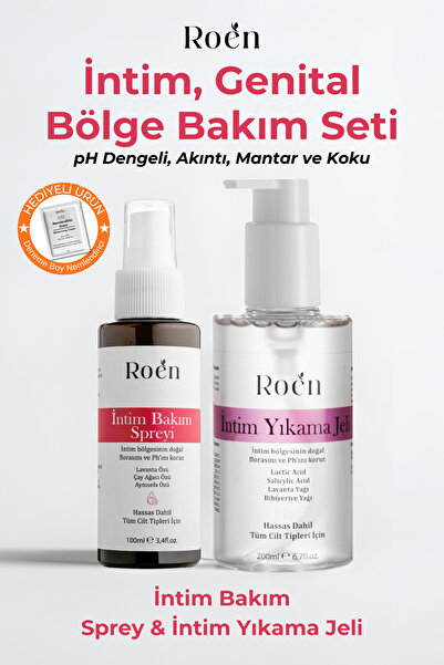 Roen İntim Bakım Seti, İntim Yıkama Jeli 200 ml & İntim Bakım Spreyi 100 ml