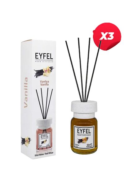 Eyfel Vanilla aroma room air freshener with sticks, 120ml X3