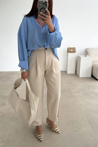 ELVAN TOLON Beige buttoned pants