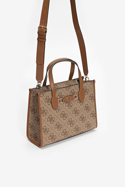 Guess Izzy 2 Comp Tote Women's Brown Handbag Hwos8654220-Ltl