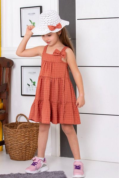 öykümgaleria Girl's Summer Dress with Summer Hat