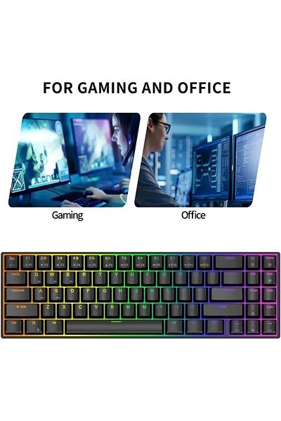 COOYA Wired Mechanical Keyboard, 71 Keys, USB Connection, LED Light, Suitable for Pc, Suitable for Games