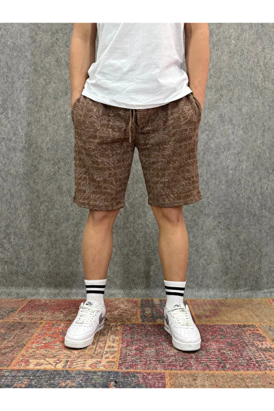 FıttingRoom Bohemian Patterned Shorts with Elastic Waist