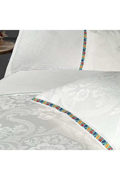Sarev Shakira Double Personality 100% Cotton Satin "300 Tc" Duvet Cover Set White