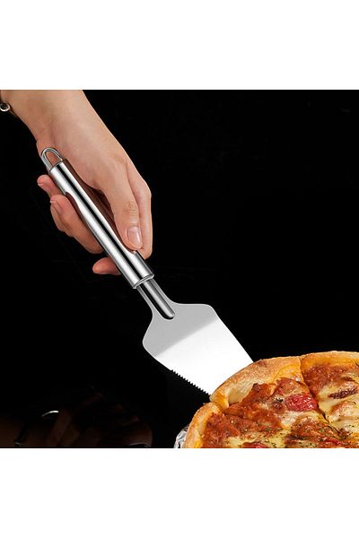 Muchmy 2 Pcs Stainless Steel Pizza Knife Cake Shovel Stylish Household Party Wedding Server Spatula