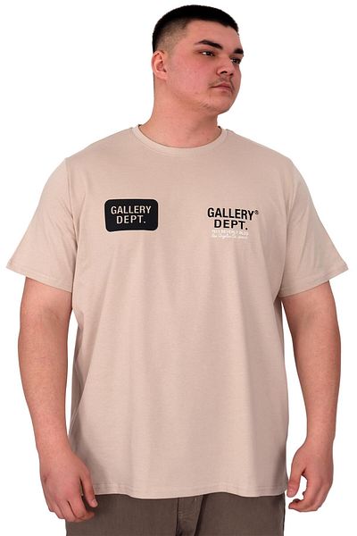 ModeXL Mode XL Large Size Men's T-Shirt Crew Neck Gallery Dept U25003 Beige