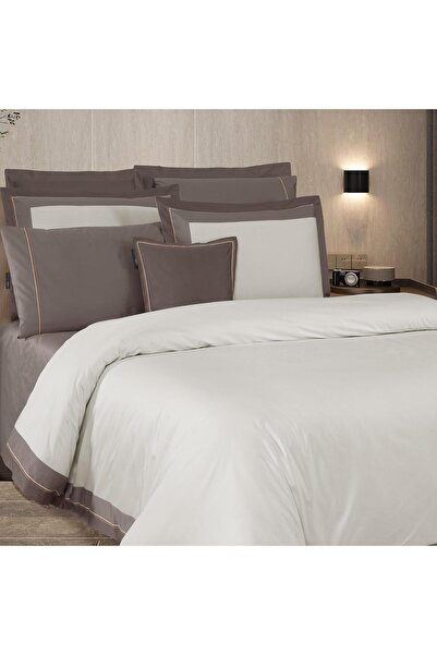 Sarev Cortes Double 100% Cotton Satin "500 Tc" Duvet Cover Set Mocha