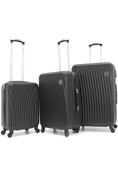 champs Unisex 3 Piece Hard Trolley Bag Set-28-112/3tr-grey L 28-m 24-s 20 Fits All Tastes. (3 PIECE SET)