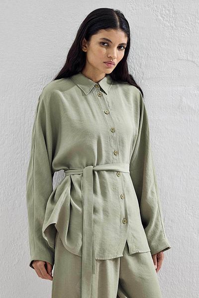 Hooopstore Basic Oversize Khaki Trousers Set