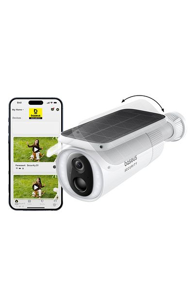 Baseus S1 Outdoor 2K Solar Security Camera, IP67, 10400mAh Battery, AI Detection, Built-in 8GB