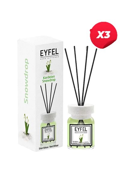 Eyfel Snowdrop aroma room air freshener with sticks, 120ml X3
