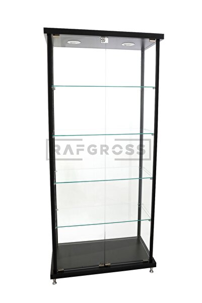 RAFAX Kurulu Teslimat, 40x80xh175,camlı Dolap, Camlı Vitrin, Teşhir Koleksiyon Dolabı, Cam Dolap