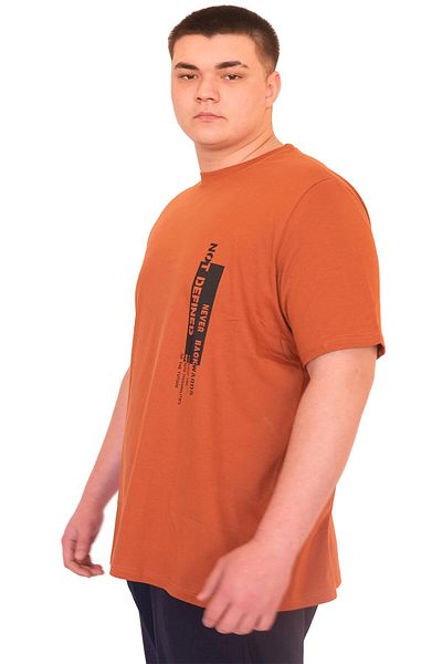 ModeXL Ανδρικά μπλουζάκια Mode XL Plus Size Crew Neck ΟΧΙ ΠΡΟΣΔΟΚΗΣΕΙΣ Εκτυπωμένο U25009 Κανέλα