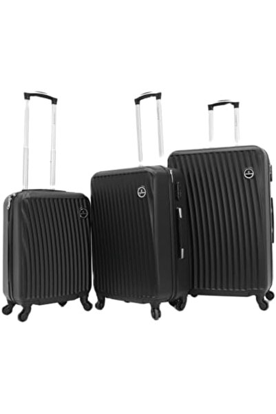 champs طقم حقائب سفر صلبة من 3 قطع للجنسين - 28-112/3tr-أسود، مقاس كبير، 28-ش...