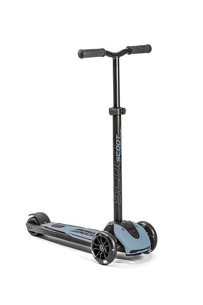 SCOOT AND RIDE Trotineta Copii Pliabila, Reglabila, Roti Luminoase, Highwaykick 5 Led Steel, 5 Ani , Pana La 80 Kg