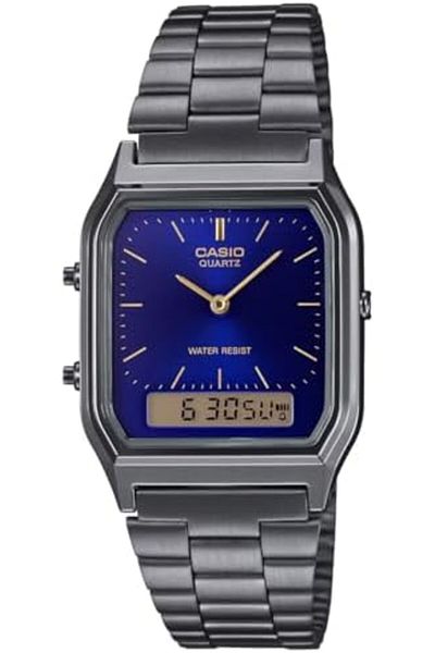 Casio Men's Watch - AQ-230GG-2ADF Blue Dial, Grey Band