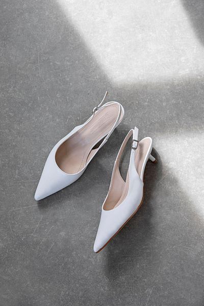 STRASWANS Cuesta Women's Heeled Wrinkled Leather Shoes White