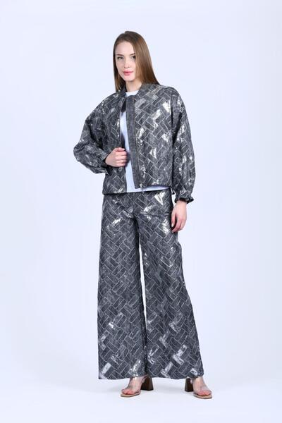 la luce Siyah Payetli Kot Ceket - QC87