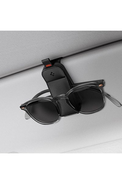 Spigen Premium Sunglasses Holder Magnetic Clip on Leather Compatible with All Vehicles 2Pcs Sh101 Acp08826