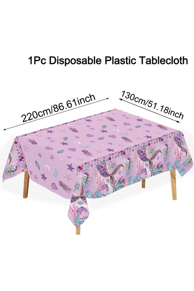Choice4 130x220cm Mermaid Iridescence Plastic Tablecloths,Mermaid Laser Table...