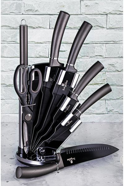 Berlinger Haus Knife set in a holder with non-stick coating 8 pcs Carbon PRO Line