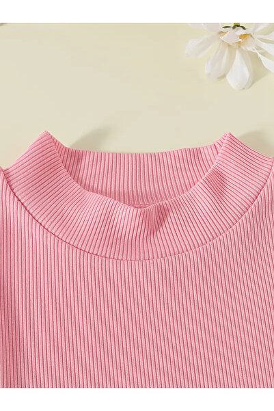 Machetta Girl's Collar Detailed Strappy Crop T-Shirt Mixed Set of 4