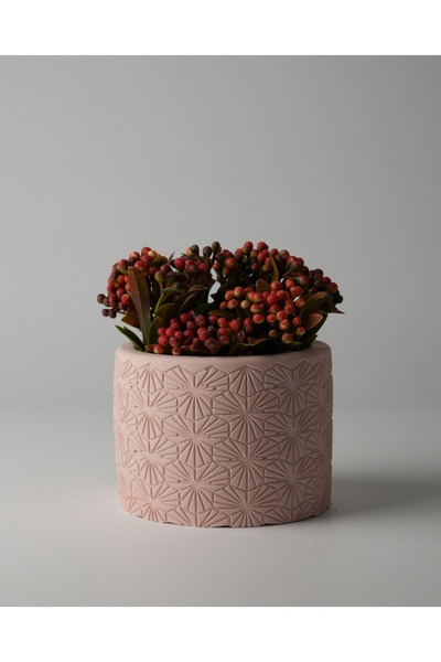 Kaju Creative Dekoratif Beton Saksı - Karo Çizgi 8x10 0.25L Küçük Boy Saksı