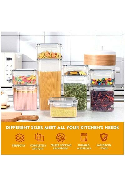 COOYA 28 Pack Kitchen Storage Jar Set,Stackable,Airtight and Fresh,BPA-free,Suitable for Storing Grains