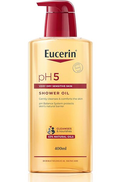 Eucerin pH5 Shower Oil Daily Body Cleanser with Natural Caring Oil, Intensive Nourishing Effect, for