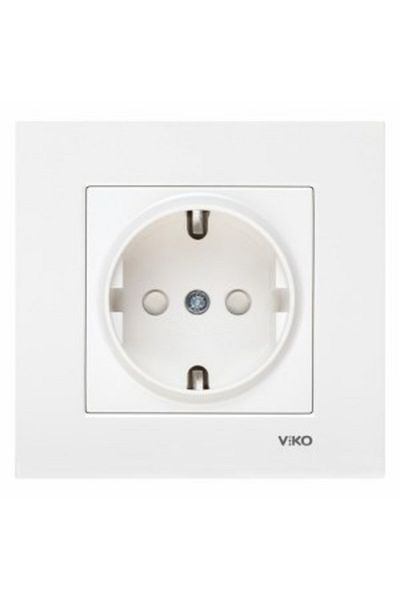 Huzur Elektrik Karre Beyaz Child Proof Grounded Socket (Frame Included)