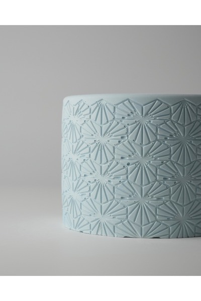 Kaju Creative Dekoratif Beton Saksı - Karo Çizgi 8x10 0.25L Küçük Boy Saksı