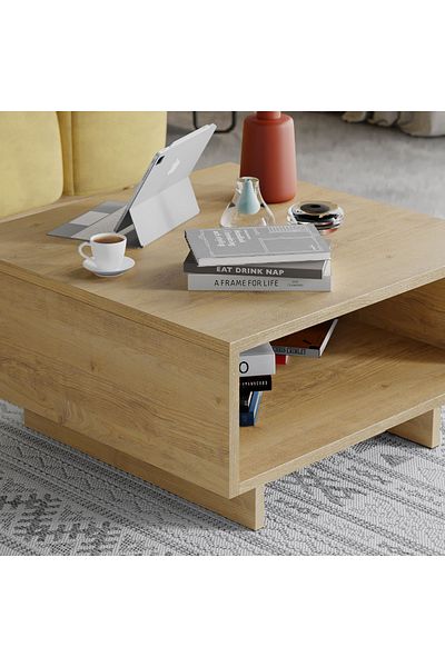 Mourah Home Hola Modern Coffee Table Oak Multipurpose H 32cm Oak