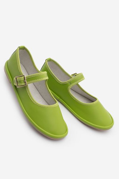 Marjin Dámské páskové baleríny Lunari Green