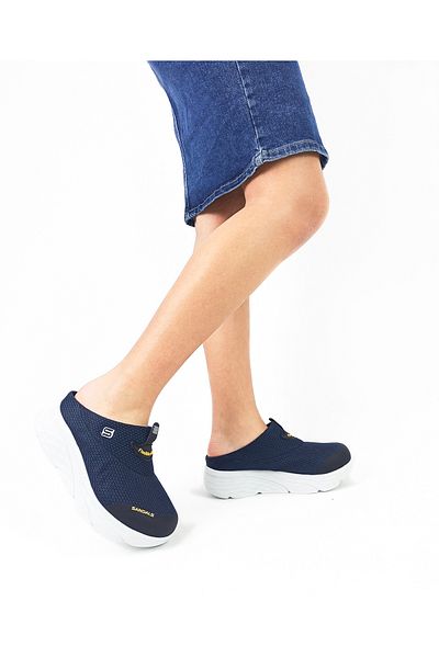 GDT Ayakkabı Navy Blue Color Orthopedic Padding Sole Mesh Sabo Women's Sports Slippers