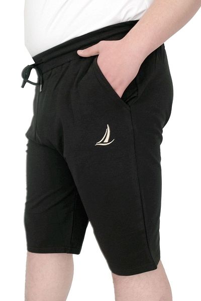 ModeXL Pantaloni scurți pentru bărbați Mode XL Plus Size cu broderie pe 2 fire U25502 Negru