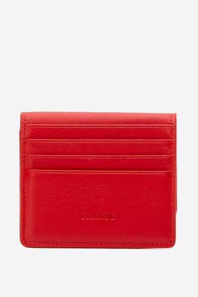 Grande Gd 762 Real Leather Card Holder Red