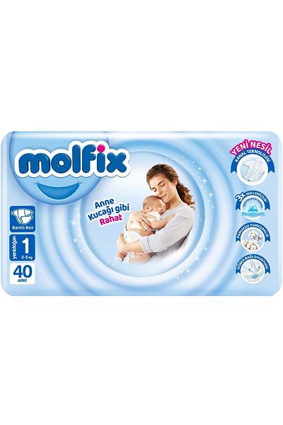 Molfix Baby Diaper Size:1 (2-5kg) Newborn 160 Pieces Jumbo Monthly Pk
