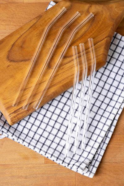 FH finehome Glassie 6 Pack Glass Straws