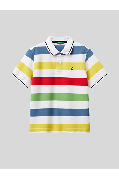 Benetton Boy's Striped Polo Tshirt 6-14 Years Colorful