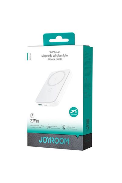 REDz Accessories Magsafe Jr-w020 Joyroom Battery, Wireless Charging 10,000mah, Usb Port And Type-c, White