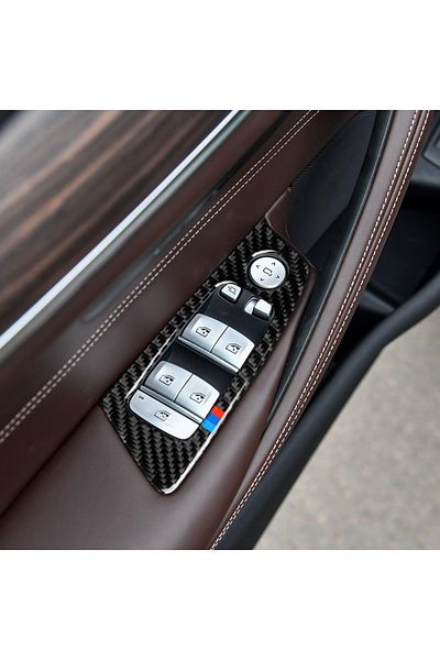 Maraz For Bmw 5 Series G38 Carbon Fiber Door Window Lift Panel Sticker