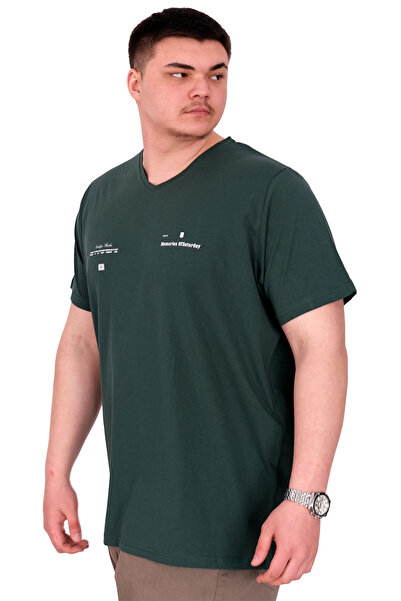 ModeXL Ανδρικό μπλουζάκι με λαιμόκοψη σε σχήμα V MEMORIES U24055 Nefti