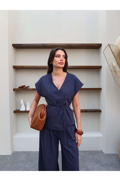 ESRAHELVACI Belted Linen Set