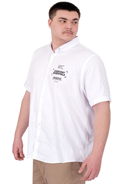 ModeXL Mode XL Large Size Men's Gabardine Shirt Everyday Essentials U25602 White