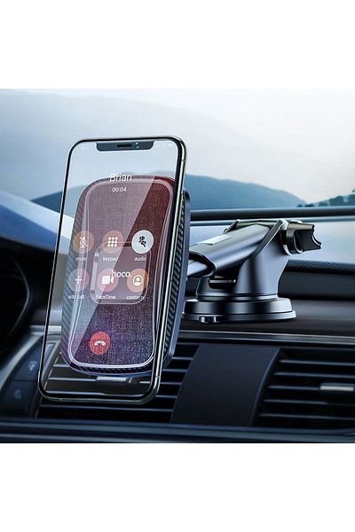 REDz Accessories Suport auto magnetic, Hoco CA75, încărcare wireless 15W, montare pe bord sau grila de ventilație, rotativ, negru