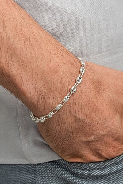 ALYANSEVİM Gemici Halat 925 Ayar Gümüş Erkek Bileklik Künye