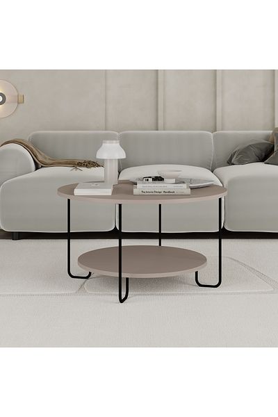 Mourah Home Corro Modern Coffee Table Mocha Grey Multipurpose H 45cm Light Mocha