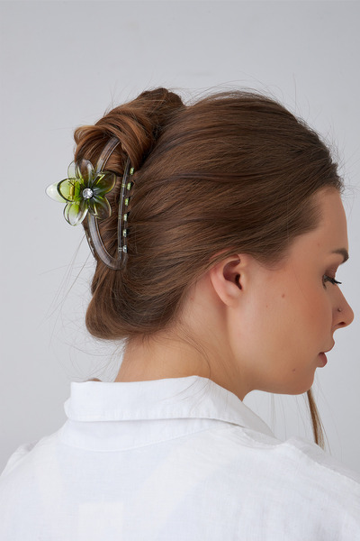 Modex Single Stone Clover Flower Latch Buckle (11cm)