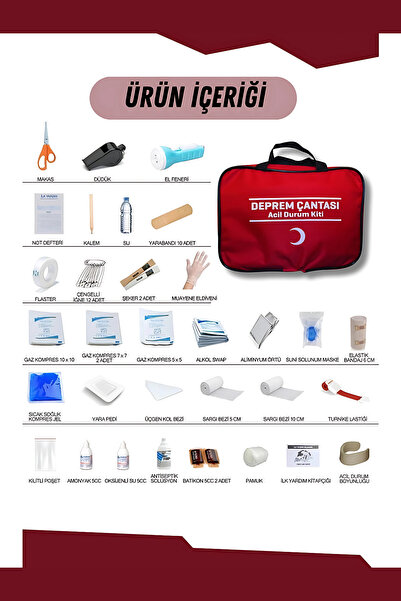 satior Kapsamlı Deprem El Çantası Malzemeleri Hazır Acil Durum Seti Afet Ilk ...